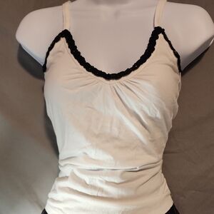 Black and White Sleeveless Fitted Camisol